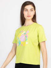 Womens Printed Round Neck T-Shirt